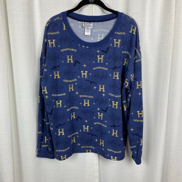 The Wizarding World Of Harry Potter Blue Hogwarts Two Piece PJ Jogger Set Sz.M - Picture 9 of 14